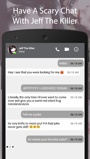 اسکرین شات 1 برنامه Scary Jeff The Killer Fake Chat And Video Call