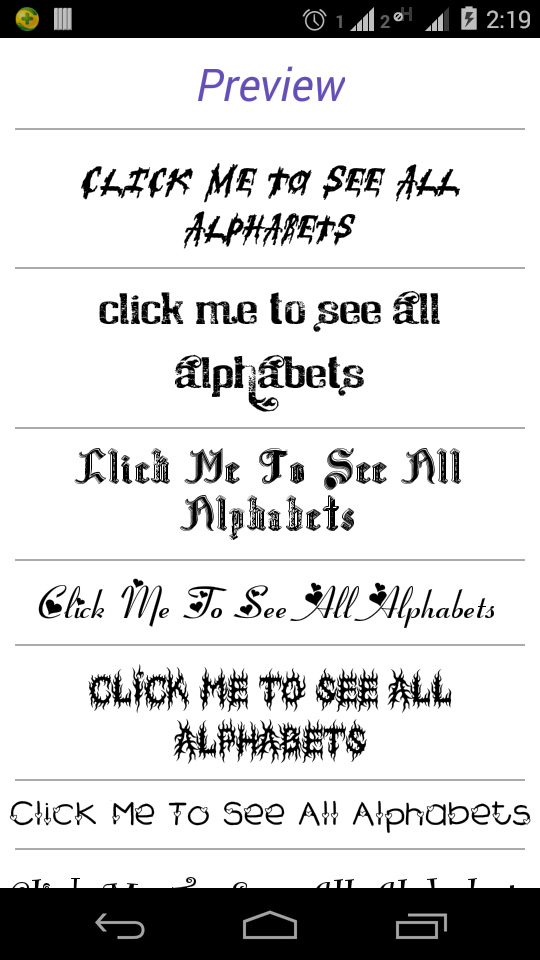 اسکرین شات 3 برنامه Font Styles
