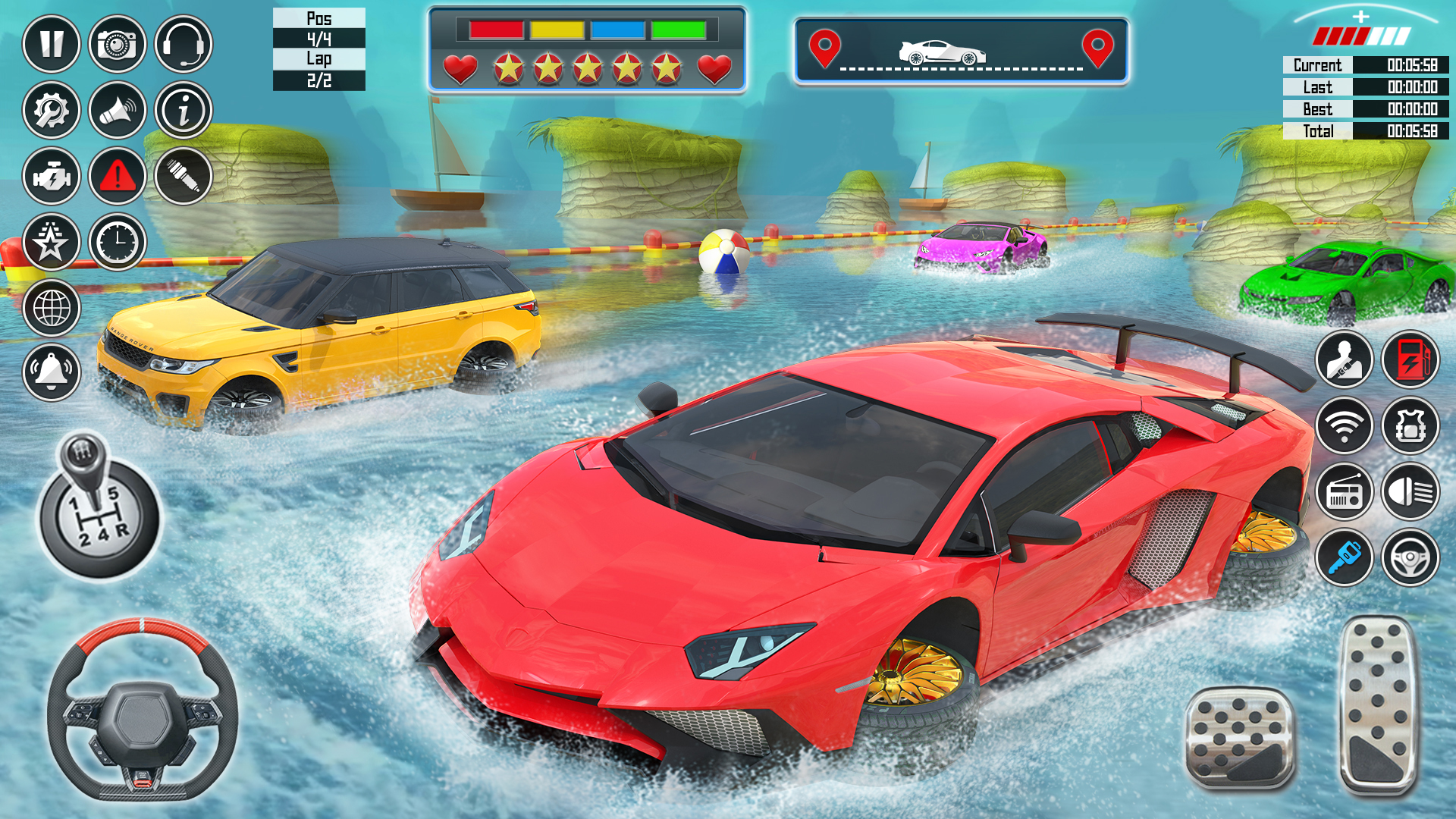 اسکرین شات 3 بازی Water Car Racing 3d: Car Games