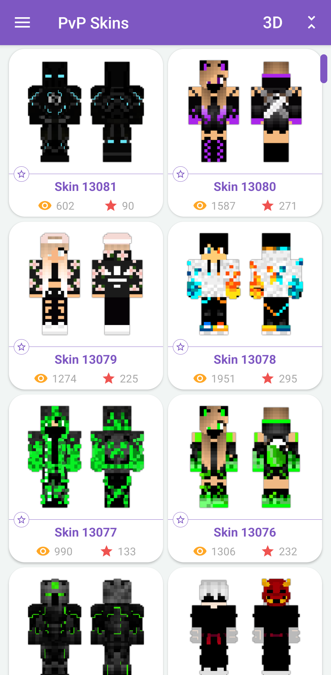 اسکرین شات 1 برنامه PvP Skins for Minecraft PE