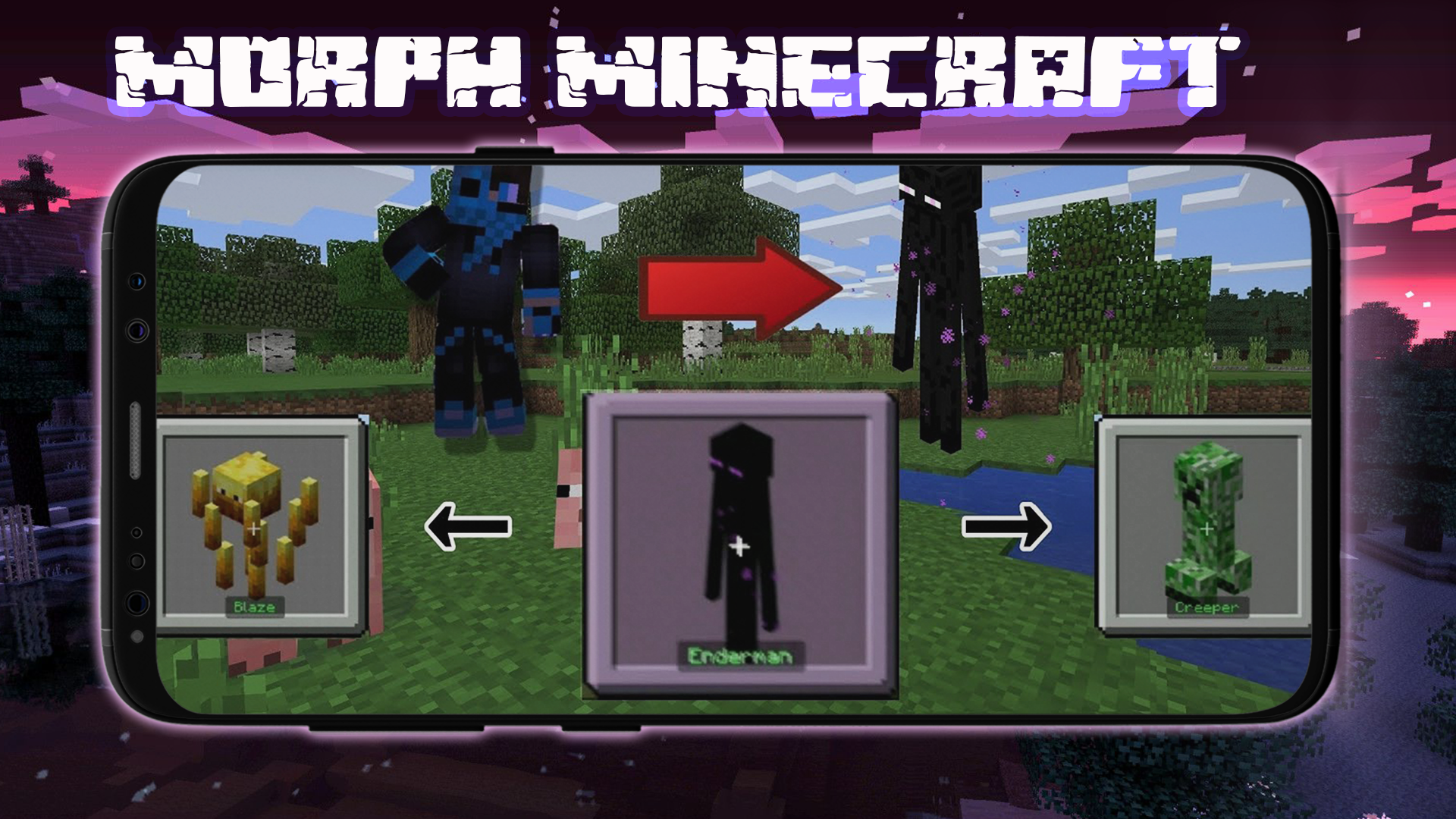 اسکرین شات 3 برنامه Morph Mod for Minecraft Skin