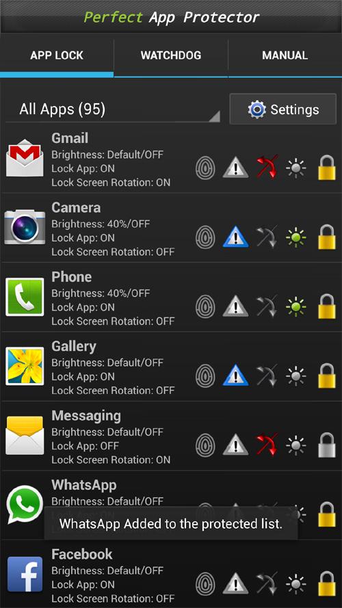 اسکرین شات 2 برنامه Perfect AppLock(App Protector)