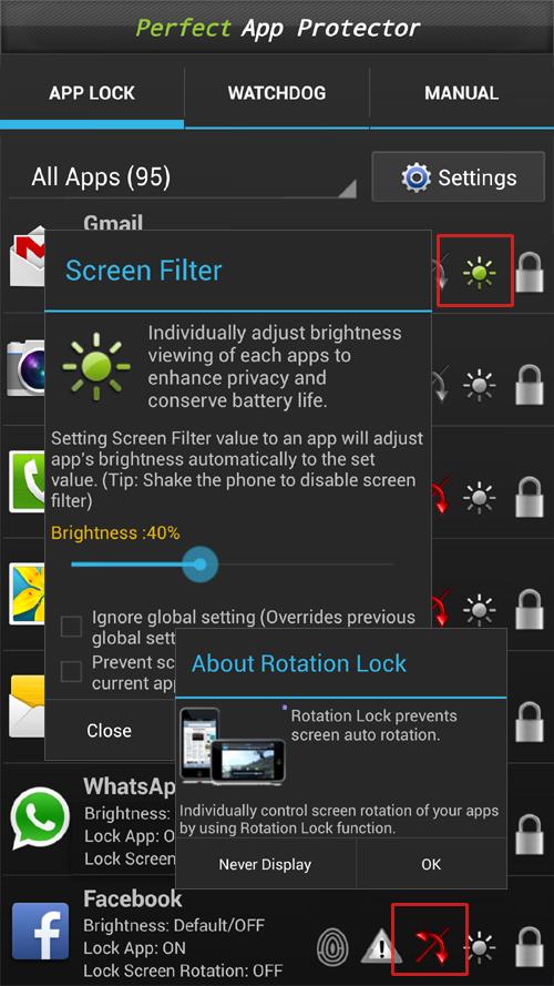 اسکرین شات 7 برنامه Perfect AppLock(App Protector)