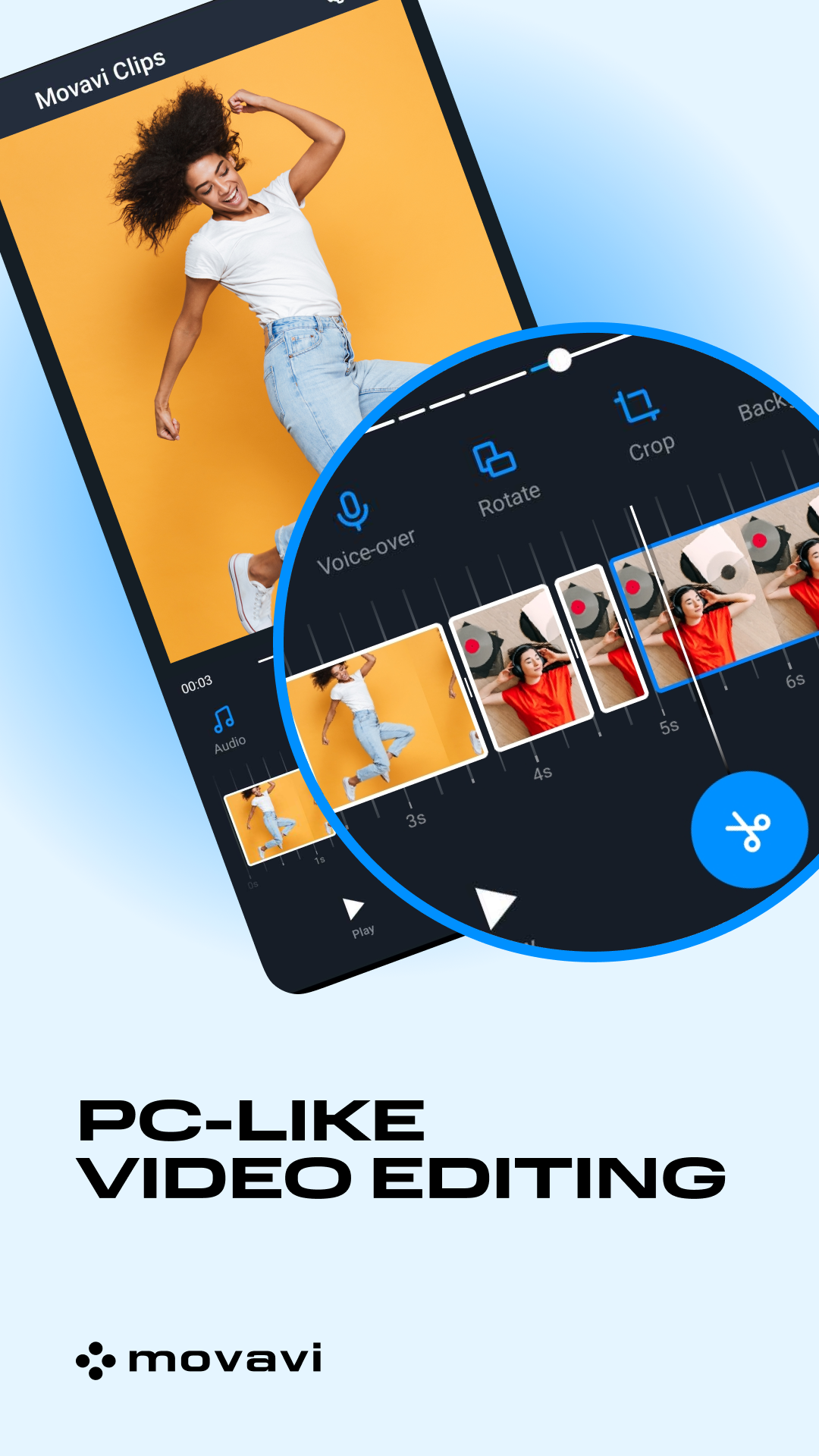 اسکرین شات 1 برنامه ویرایشگر فیلم Movavi Clips