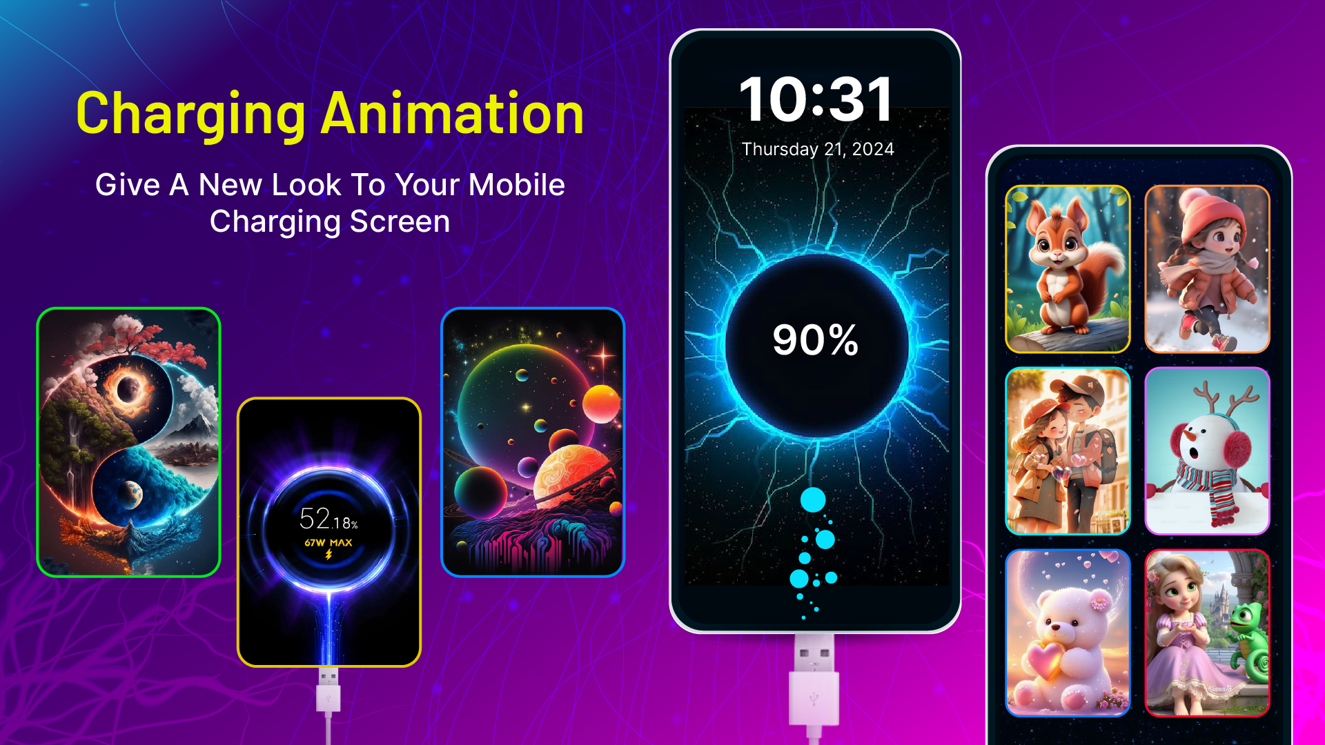 اسکرین شات 1 برنامه Charging Animation App