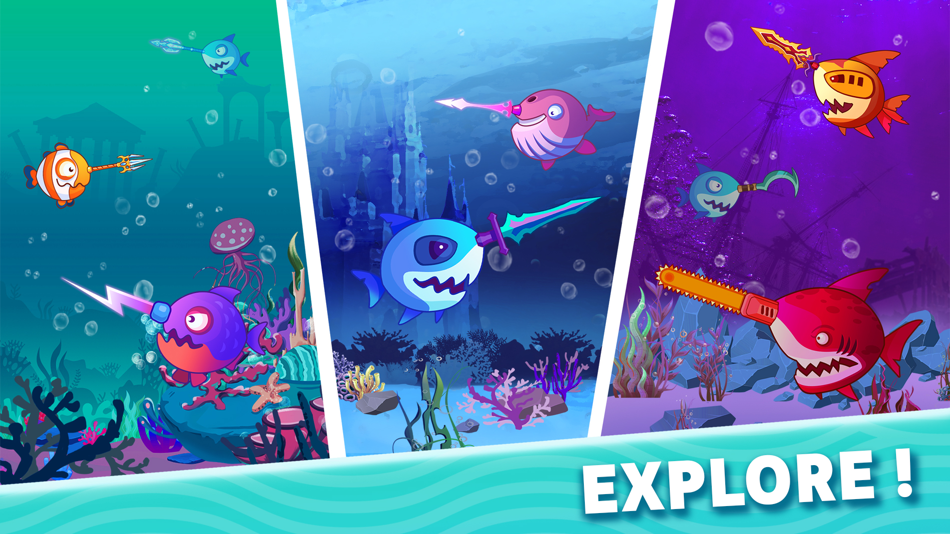 اسکرین شات 4 بازی Sword Shark.io - Hungry Shark