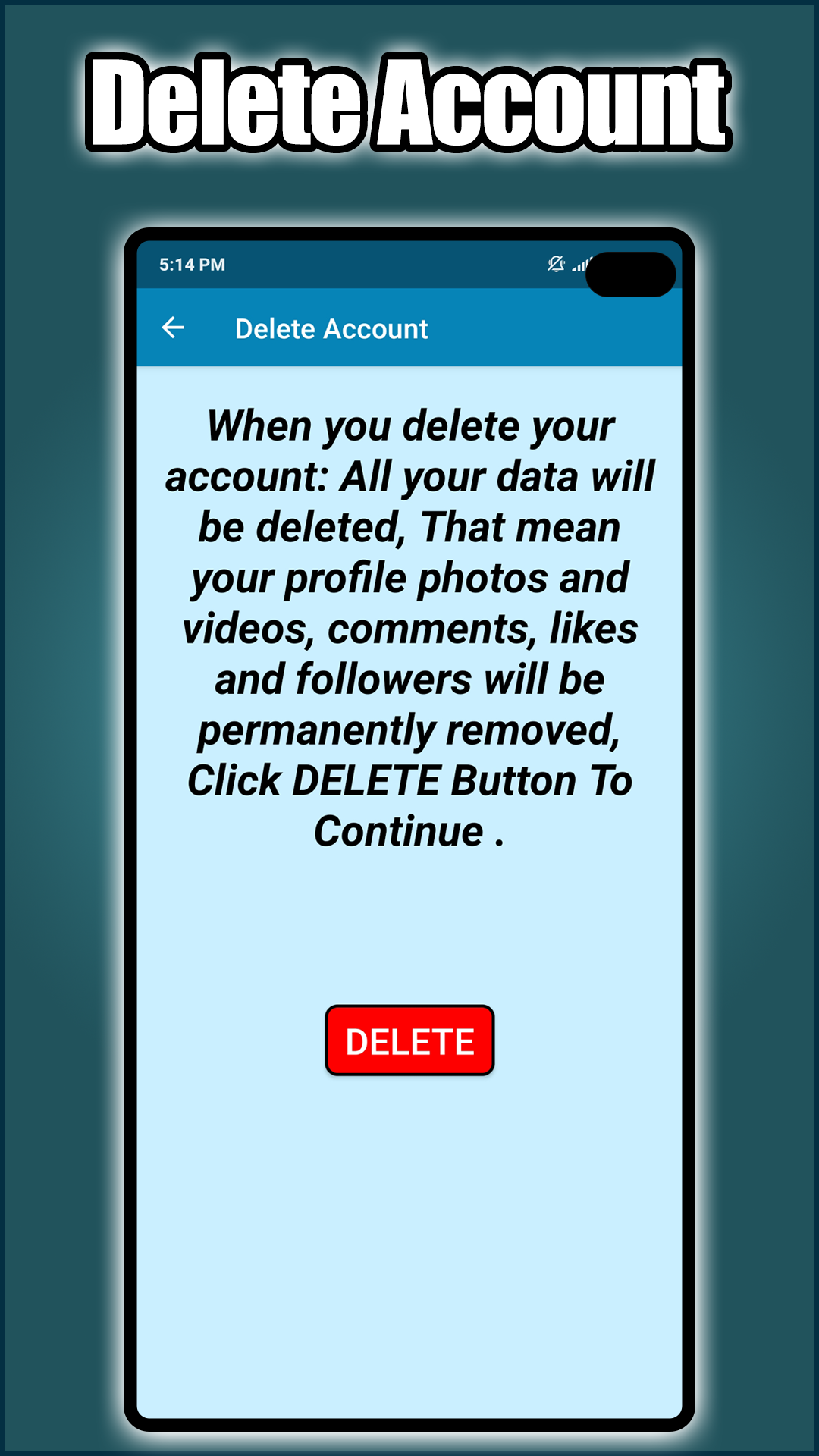 اسکرین شات 2 برنامه Delete Account