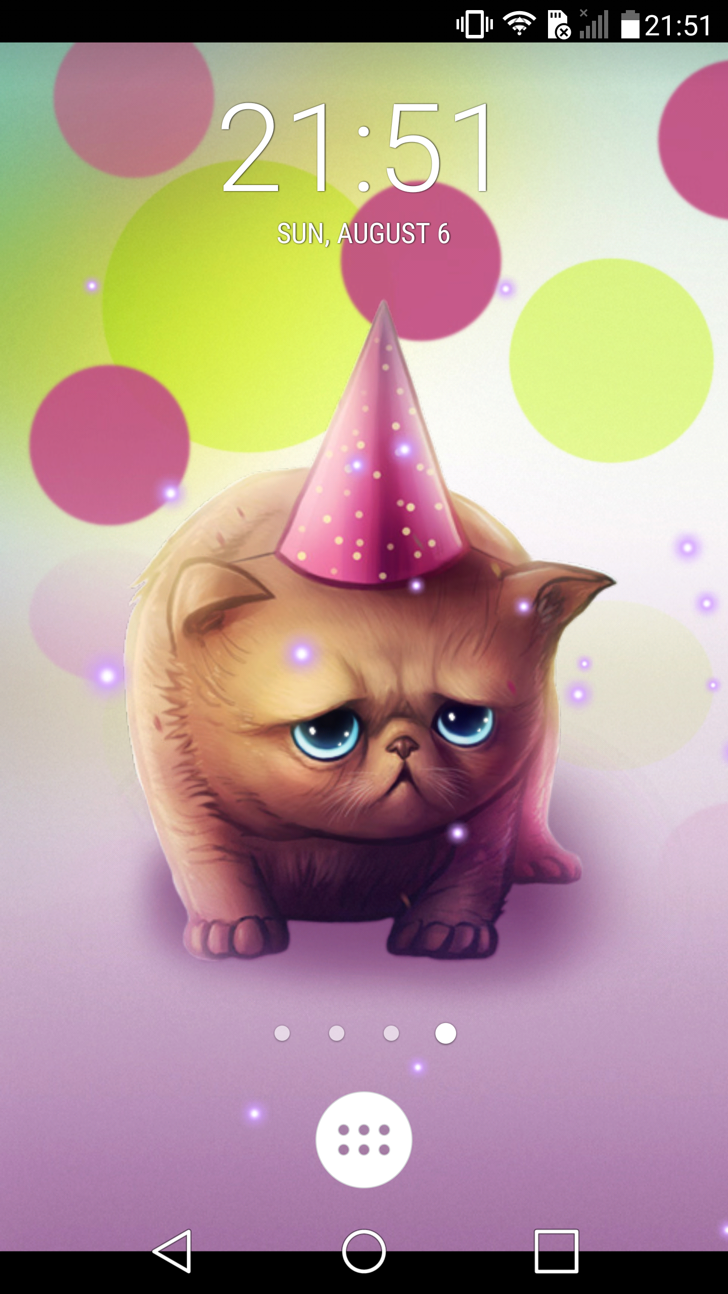 اسکرین شات 2 برنامه Birthday Cat live wallpaper