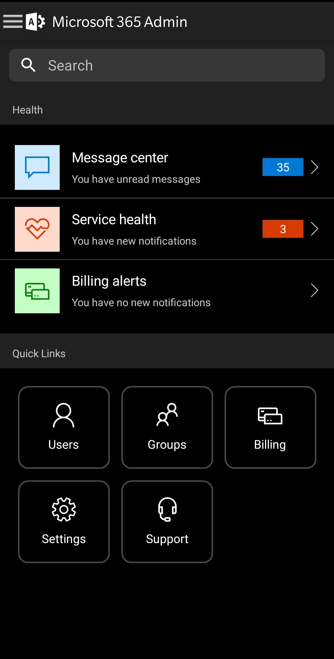 اسکرین شات 8 برنامه Microsoft 365 Admin