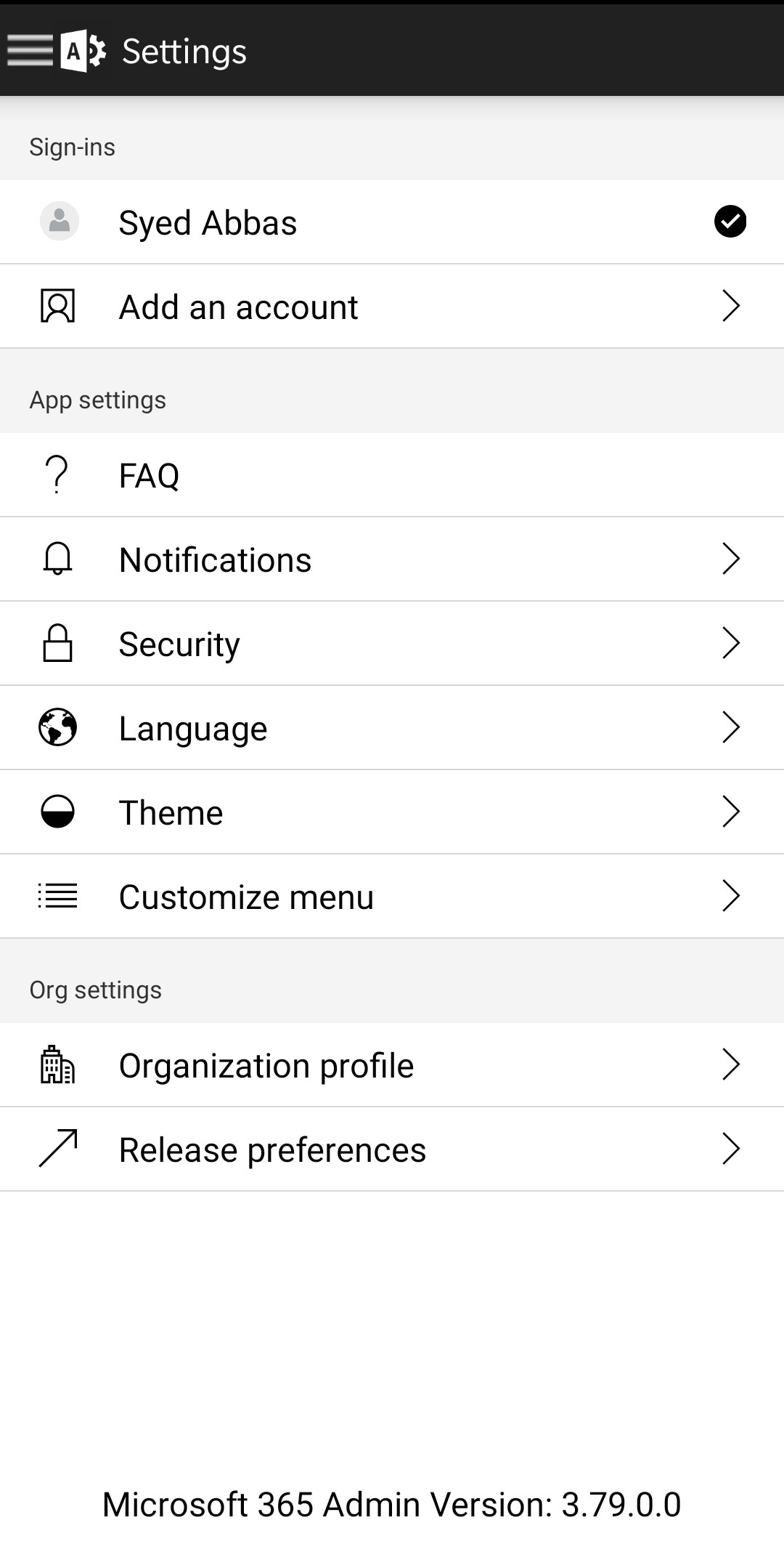 اسکرین شات 7 برنامه Microsoft 365 Admin