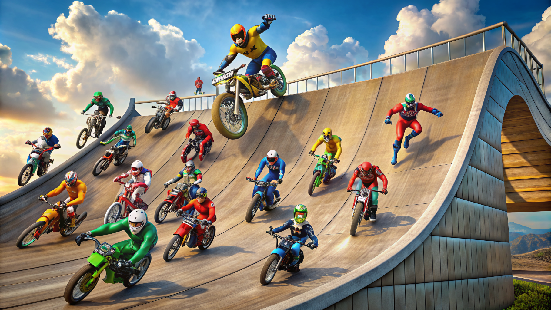 اسکرین شات 2 بازی Super Hero Bike Mega Ramp