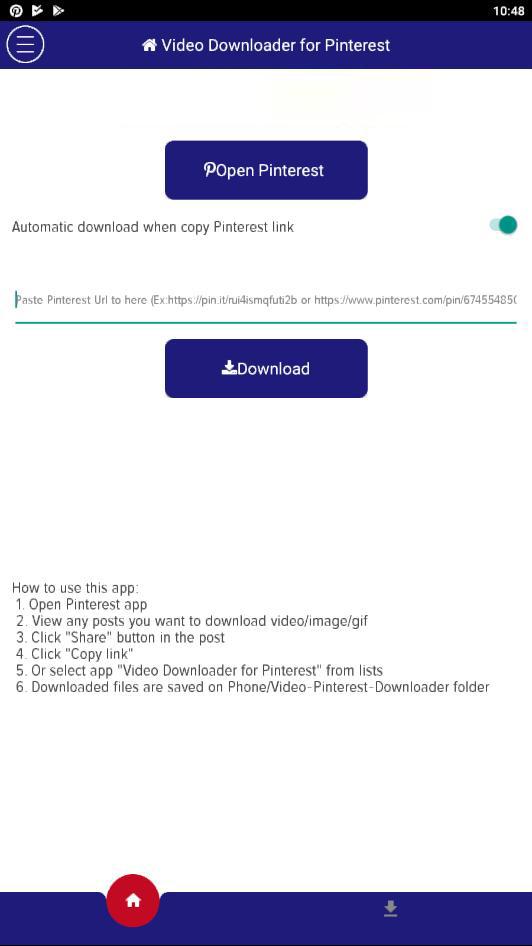اسکرین شات 1 برنامه Download Video for Pinterest