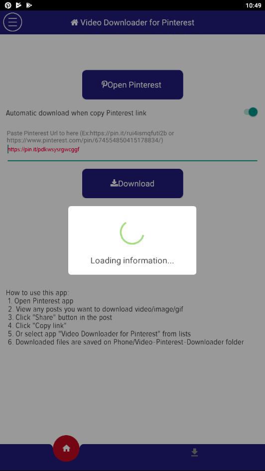 اسکرین شات 2 برنامه Download Video for Pinterest