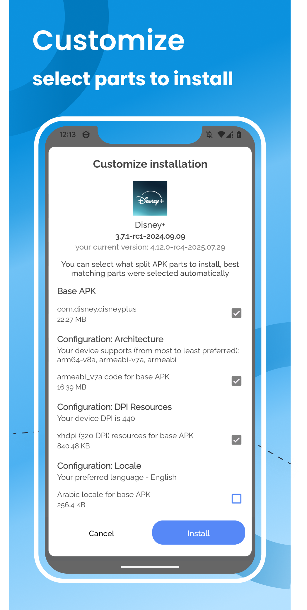 اسکرین شات 2 برنامه SAI: Split APKs Installer