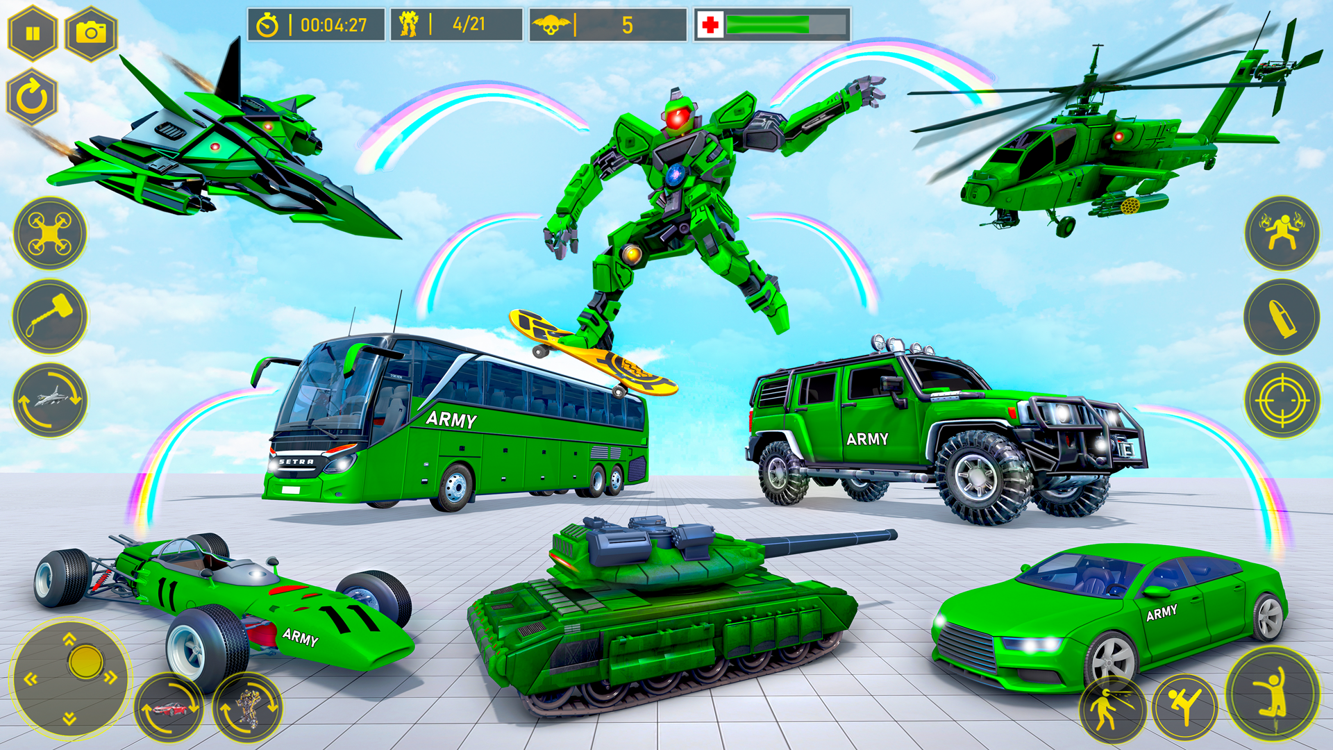 اسکرین شات 5 بازی Army Bus Dragon Robot Car Game