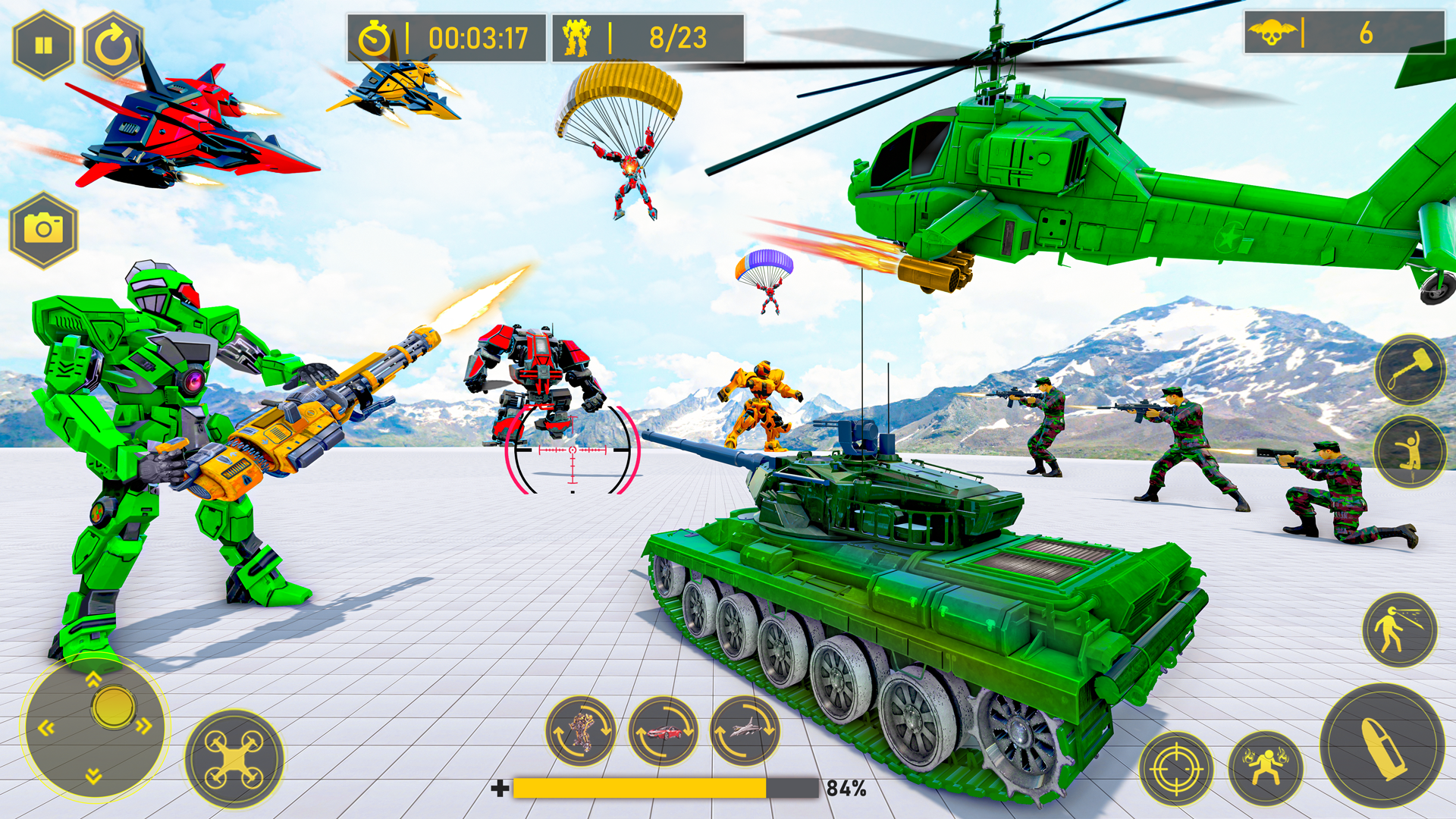 اسکرین شات 4 بازی Army Bus Dragon Robot Car Game