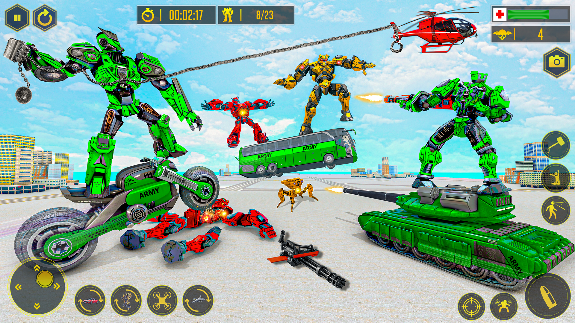 اسکرین شات 6 بازی Army Bus Dragon Robot Car Game