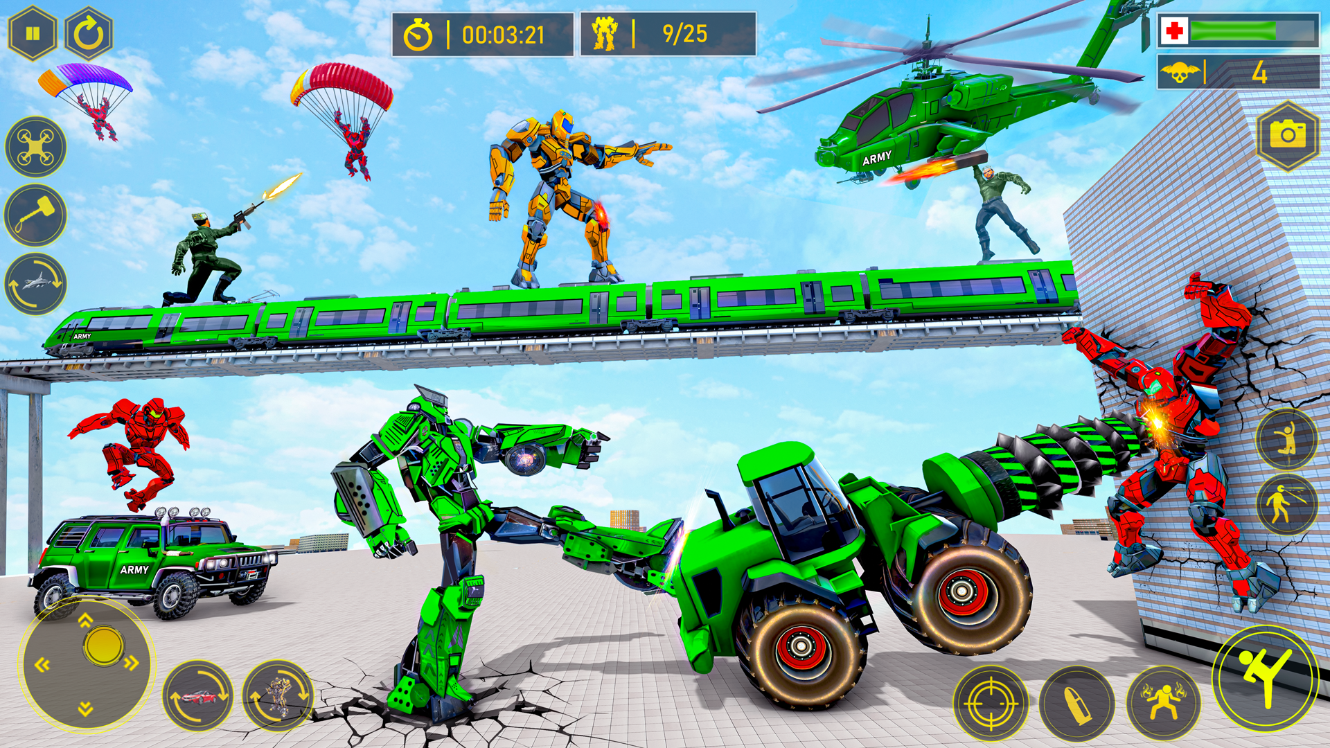 اسکرین شات 3 بازی Army Bus Dragon Robot Car Game