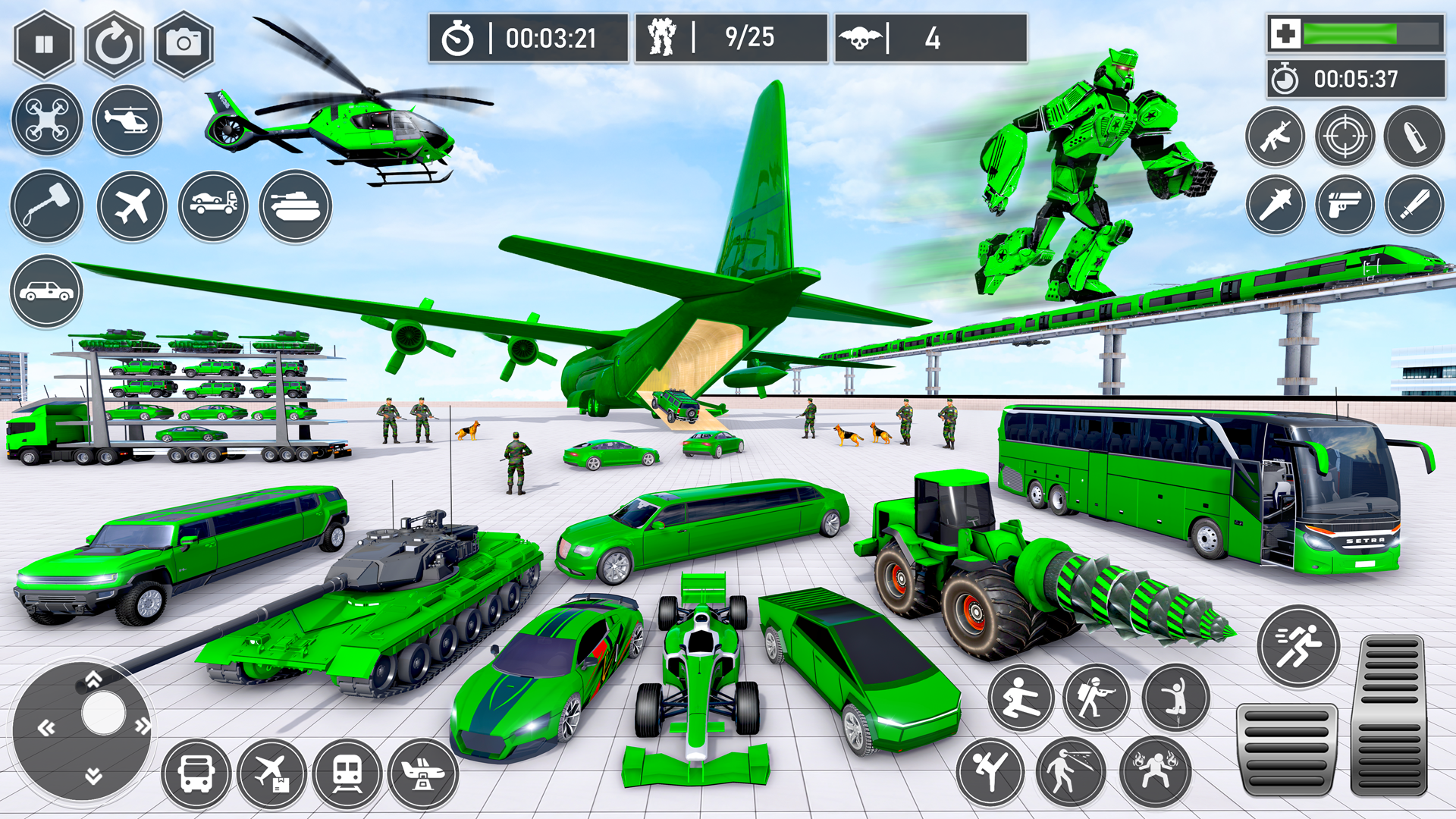 اسکرین شات 1 بازی Army Bus Dragon Robot Car Game