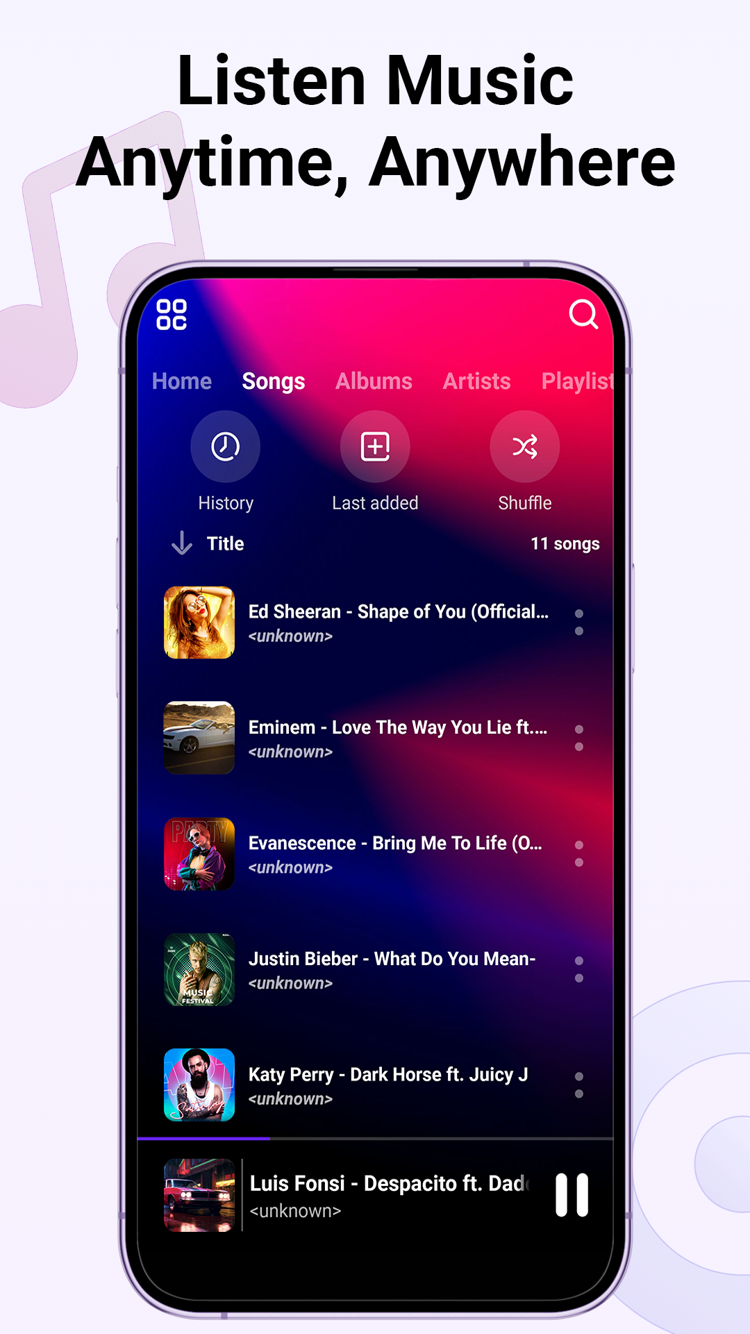 اسکرین شات 4 برنامه Music Player