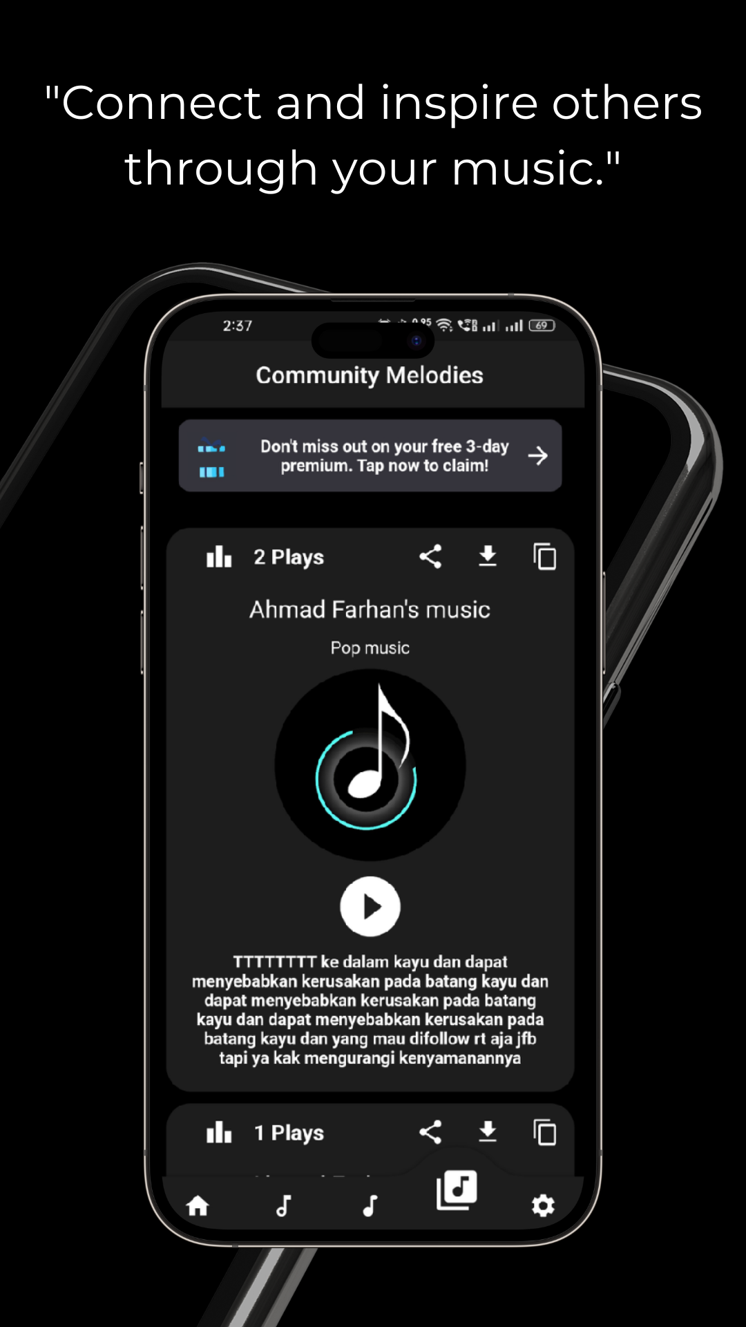 اسکرین شات 4 برنامه AI Music Generator - Musicia