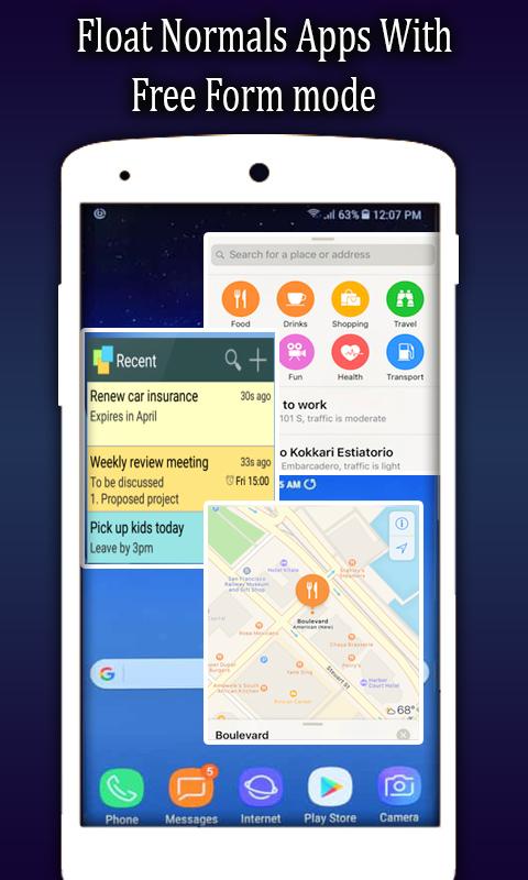 اسکرین شات 1 برنامه Multitasking: Floating Apps, S