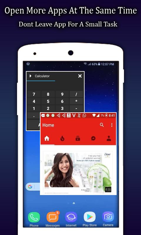 اسکرین شات 2 برنامه Multitasking: Floating Apps, S