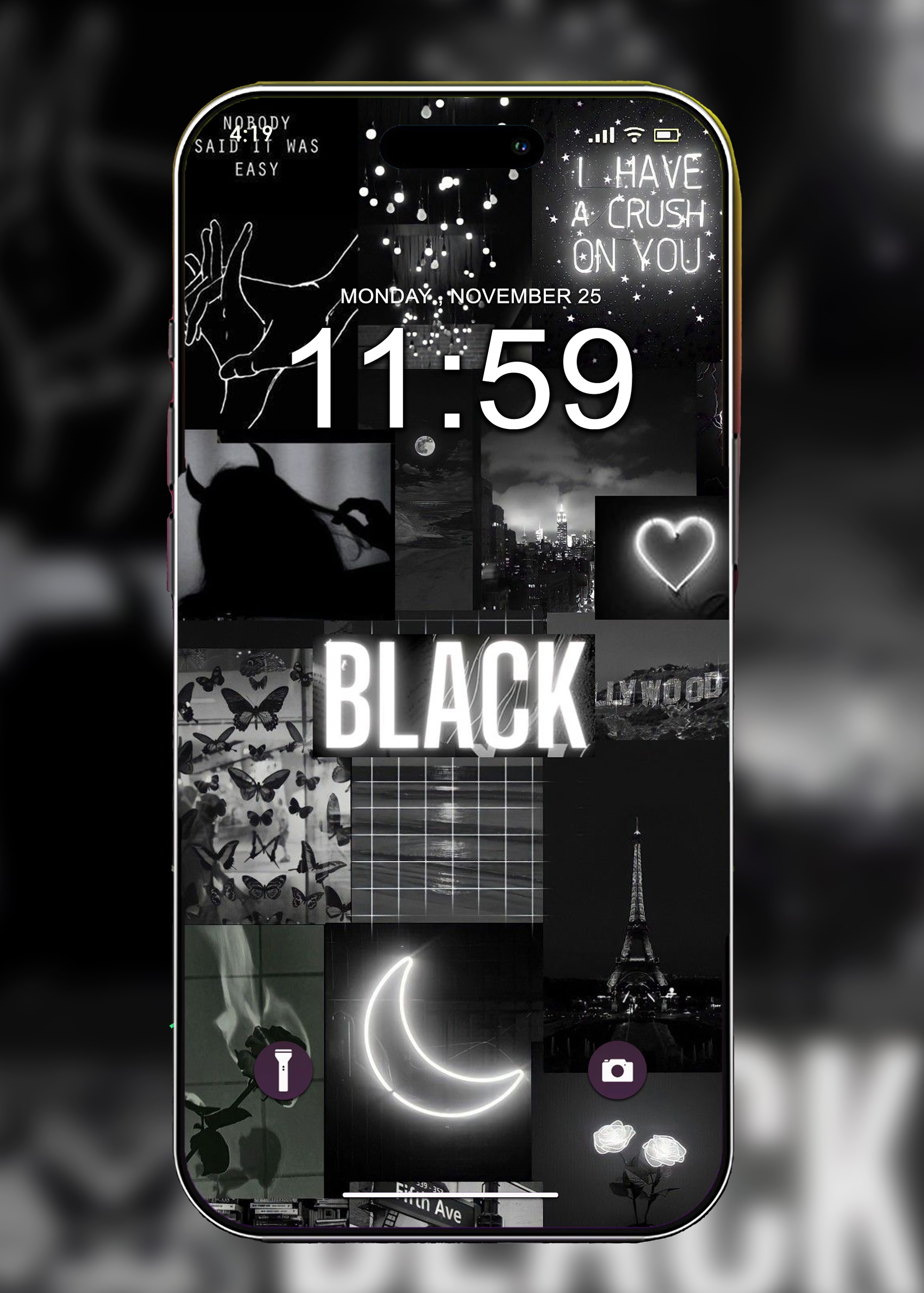 اسکرین شات 1 برنامه Black Wallpaper HD