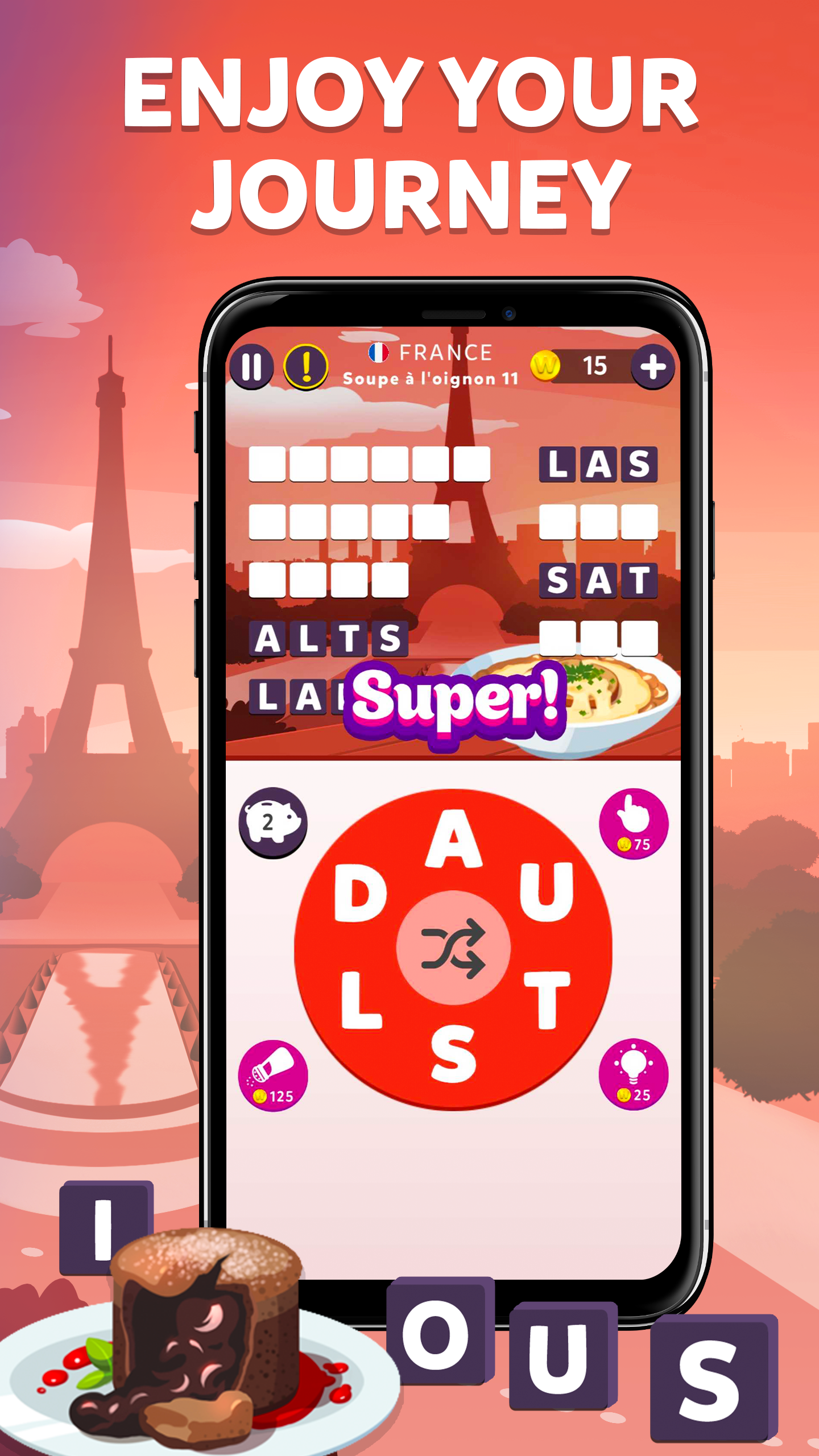 اسکرین شات 5 بازی Wordelicious - Fun Word Puzzle
