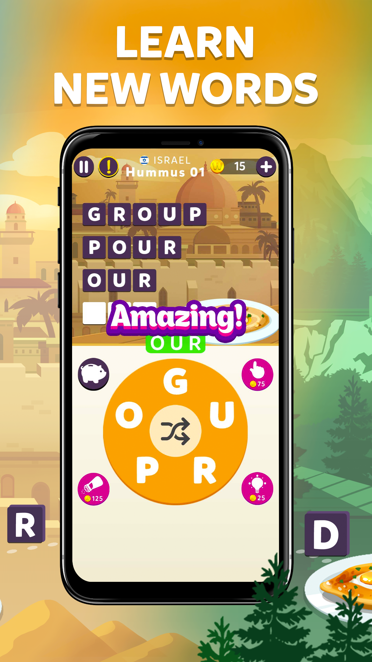اسکرین شات 2 بازی Wordelicious - Fun Word Puzzle
