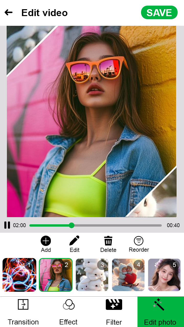 اسکرین شات 6 برنامه Photo video maker