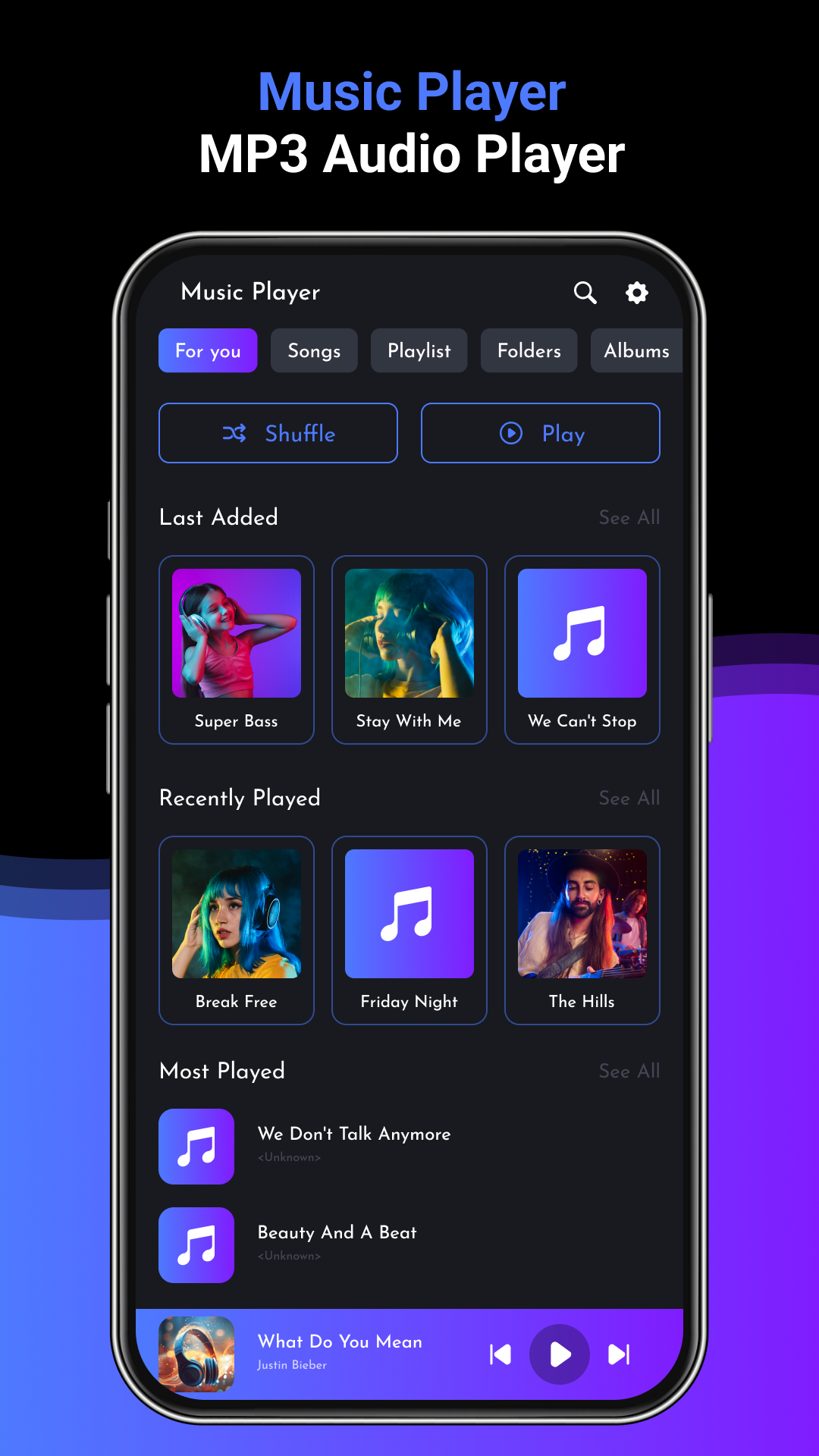 اسکرین شات 1 برنامه Music Player Mp3 Audio Player