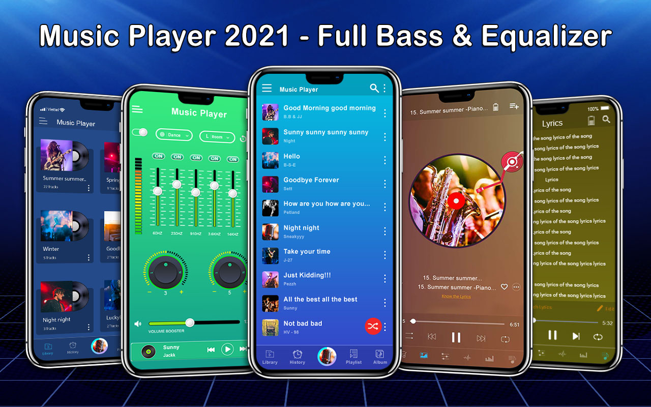 اسکرین شات 1 برنامه Music Player 2025: Deep Bass