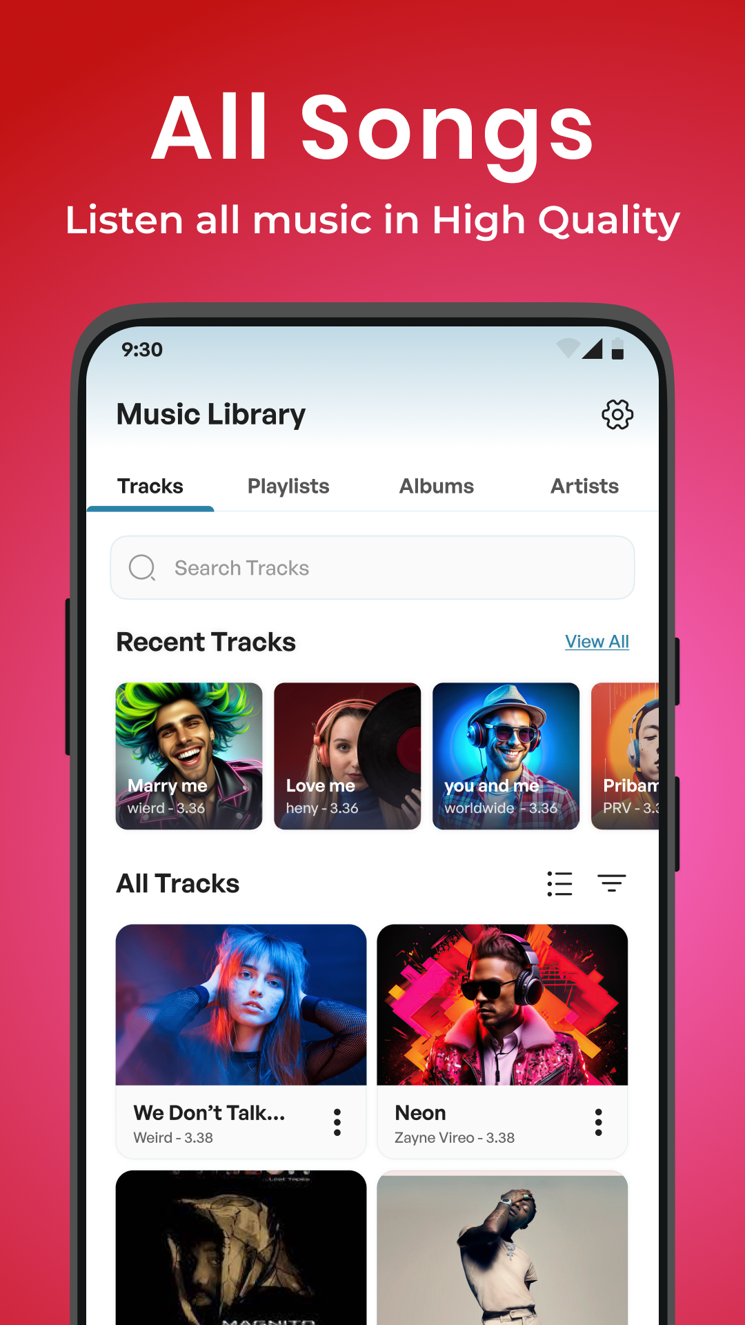 اسکرین شات 2 برنامه Music Player: Player Mp3 Music