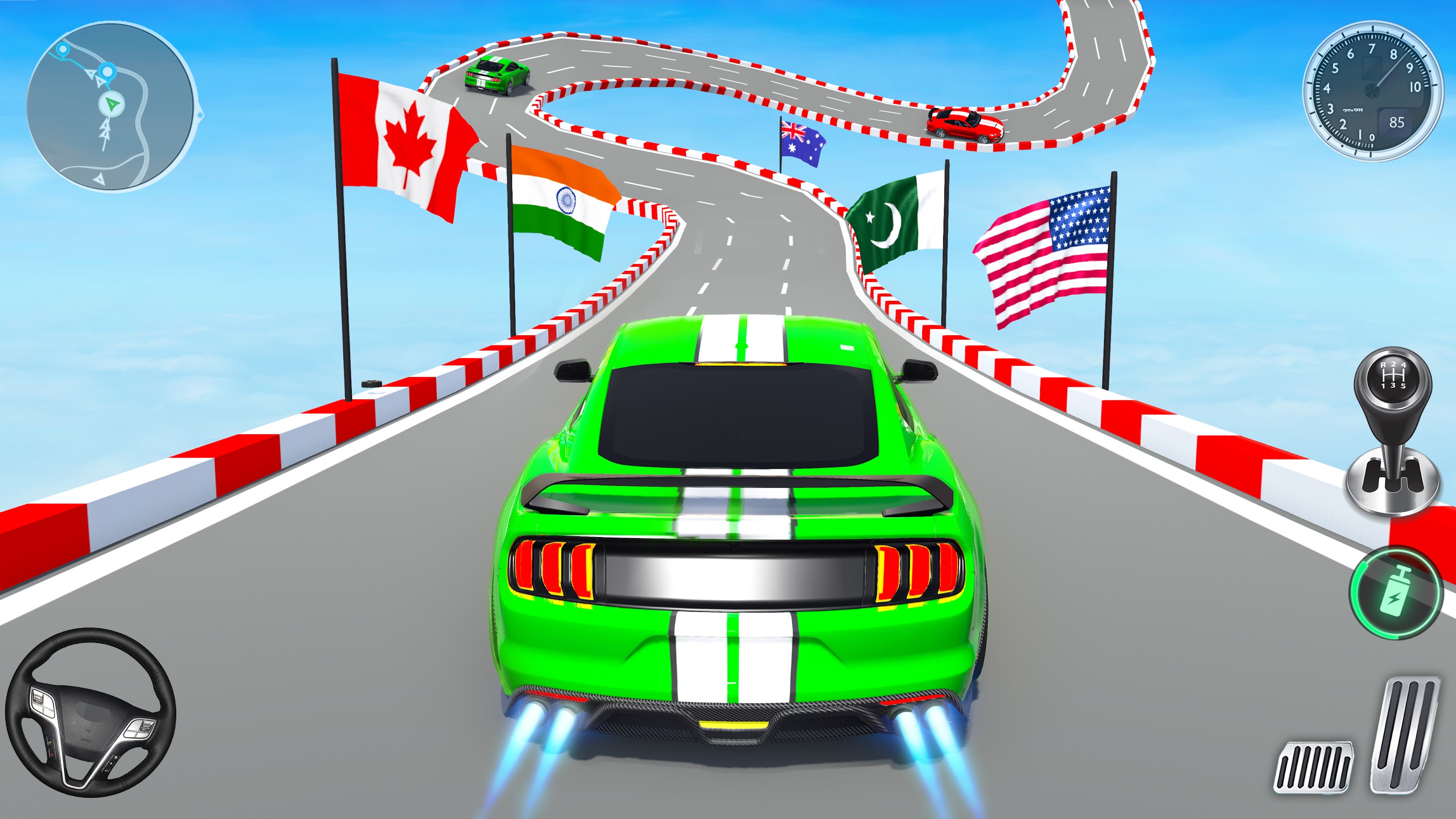 اسکرین شات 1 برنامه Muscle Car Stunts - Ramp Car