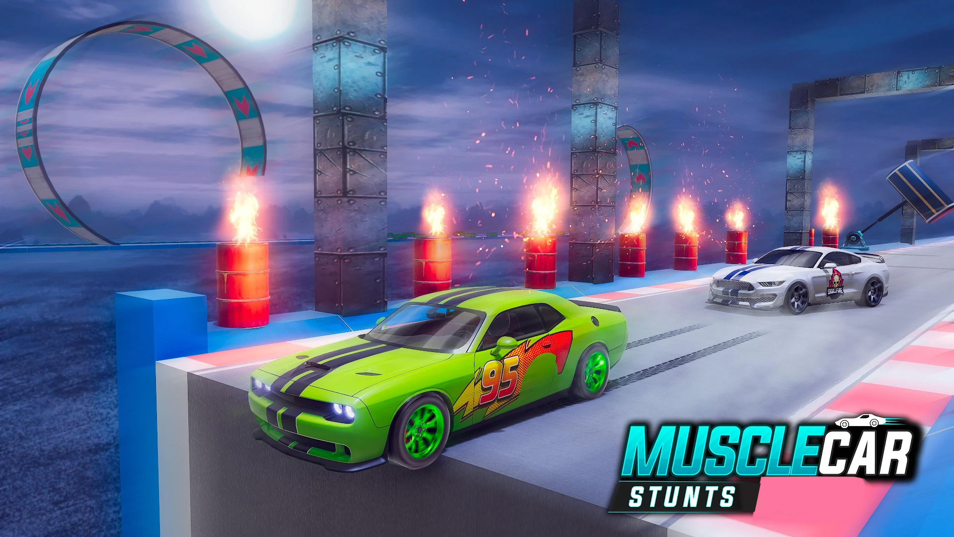 اسکرین شات 5 برنامه Muscle Car Stunts - Ramp Car