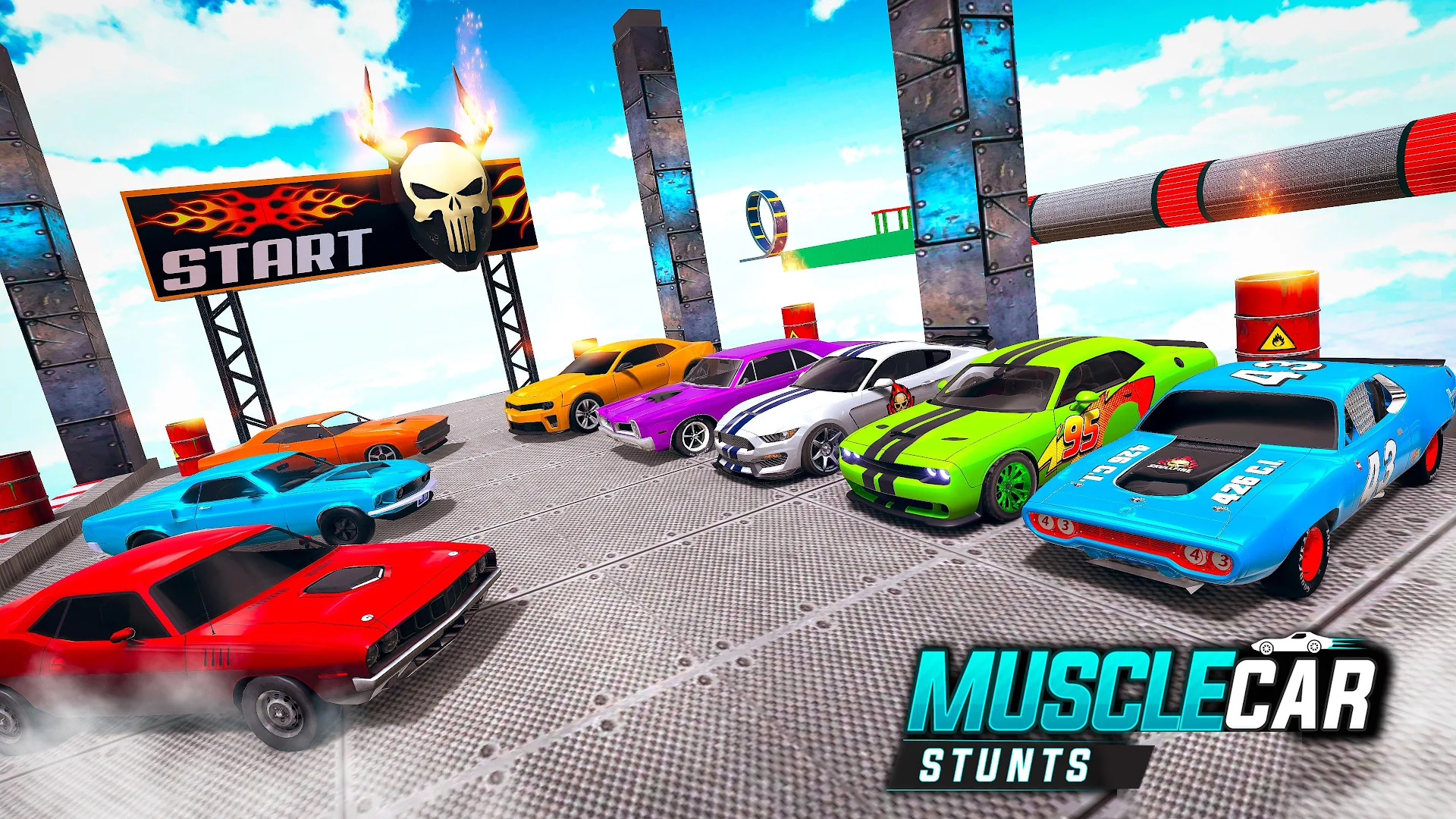 اسکرین شات 8 برنامه Muscle Car Stunts - Ramp Car
