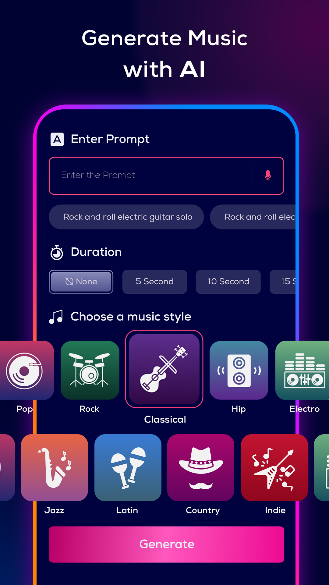 اسکرین شات 1 برنامه MusyCraft: AI Music Generator