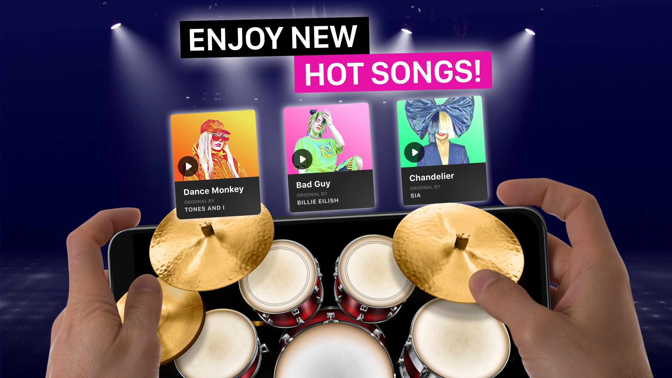 اسکرین شات 1 برنامه Drums: Real drum set