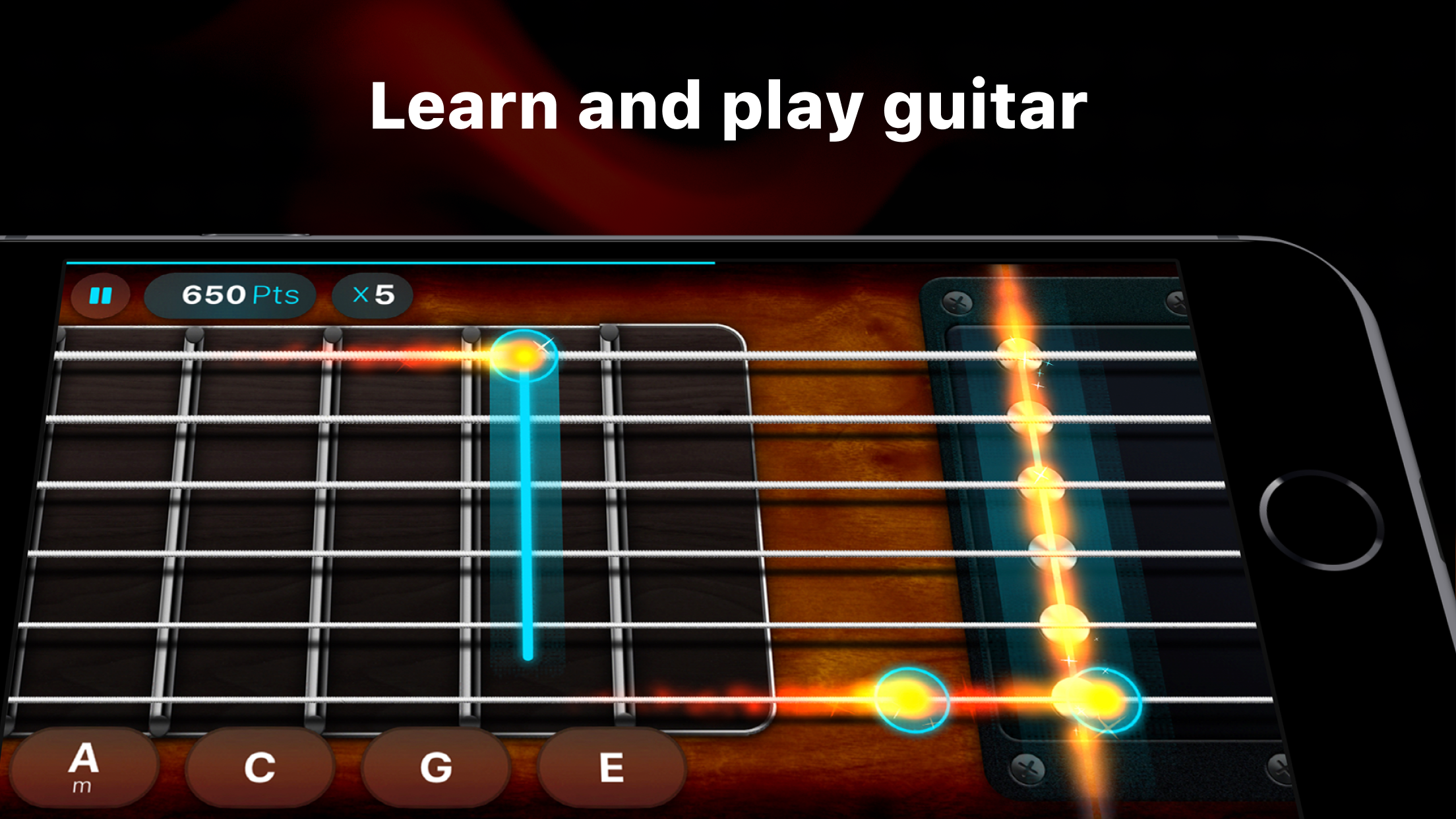اسکرین شات 2 برنامه Guitar - Real games & lessons