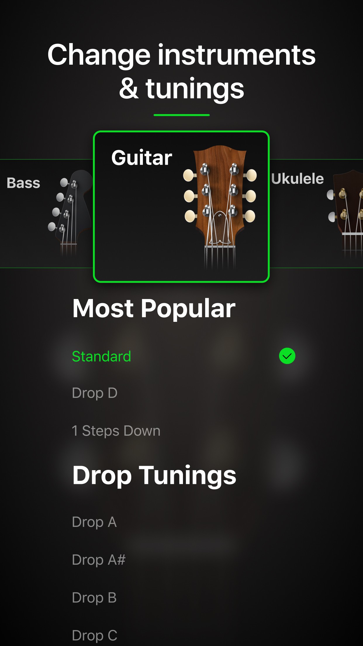 اسکرین شات 5 برنامه Guitar Tuner Pro: Music Tuning
