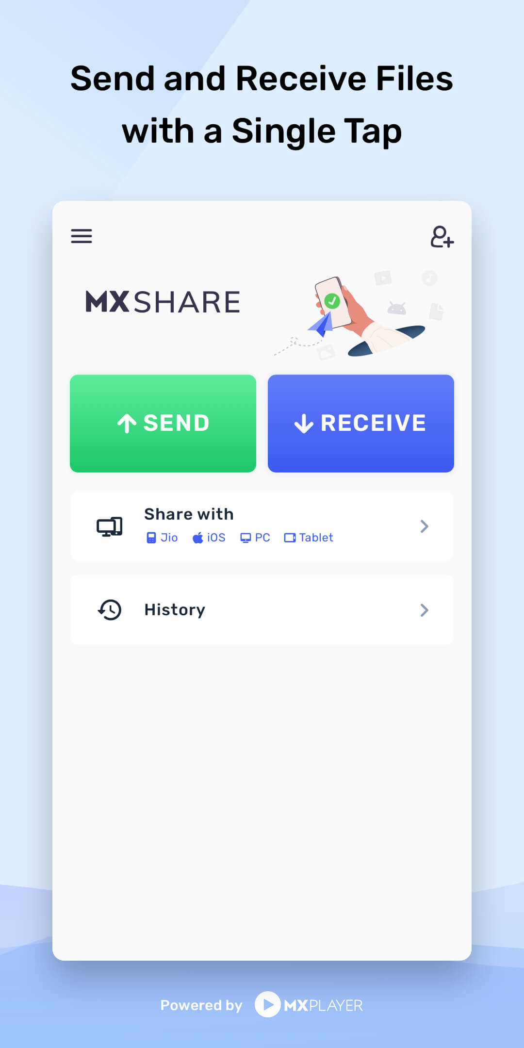 اسکرین شات 1 برنامه MX Share: File Share, Transfer