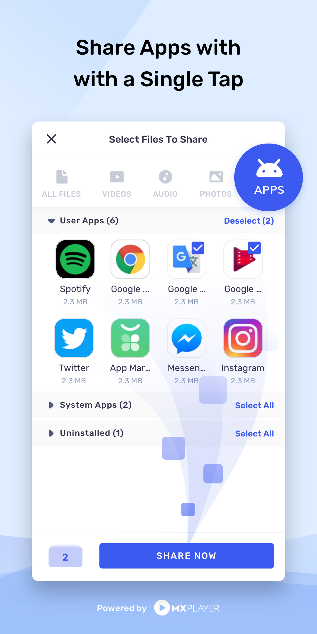 اسکرین شات 3 برنامه MX Share: File Share, Transfer
