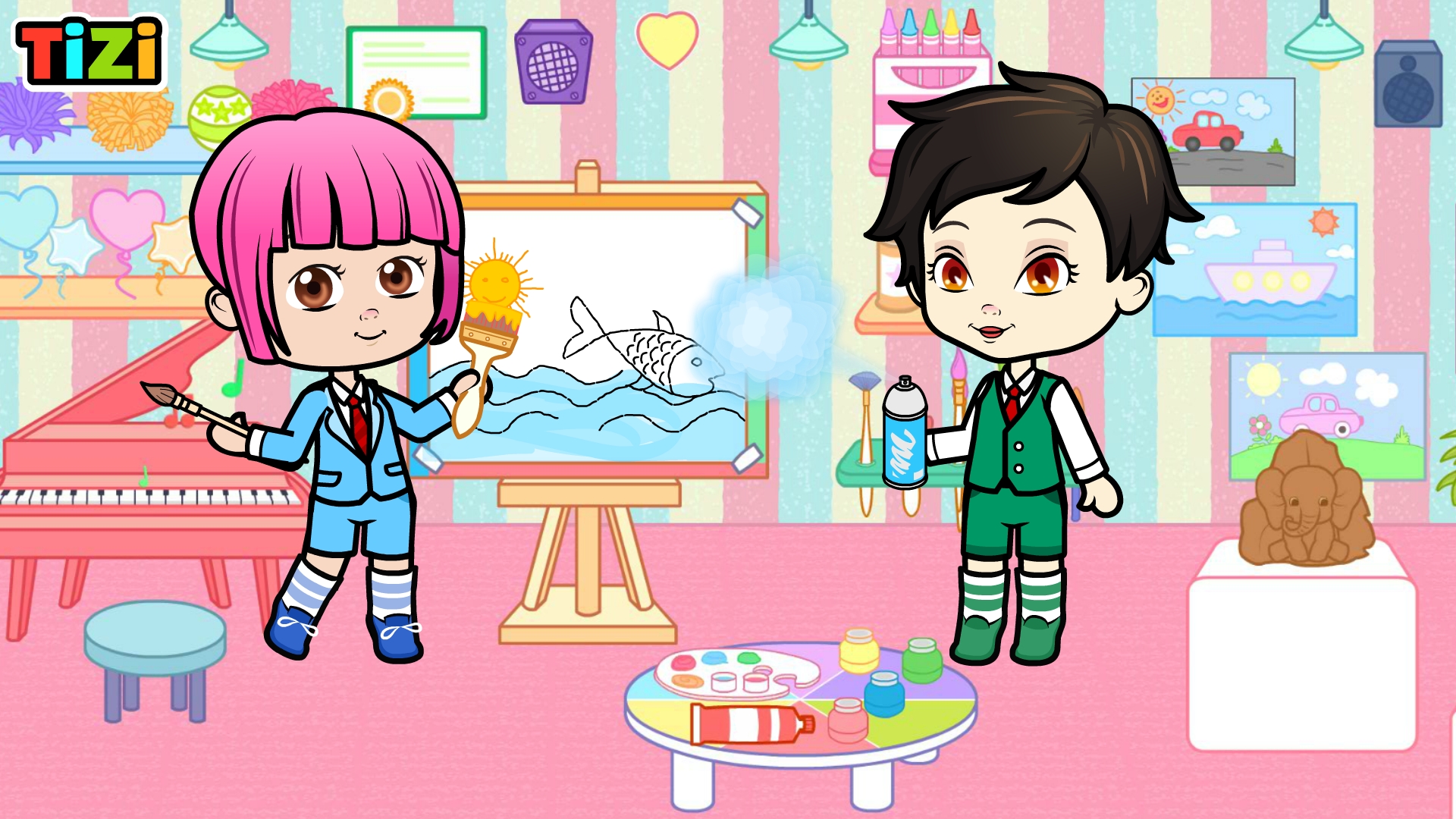 اسکرین شات 5 بازی Tizi Doll Town-My School Games