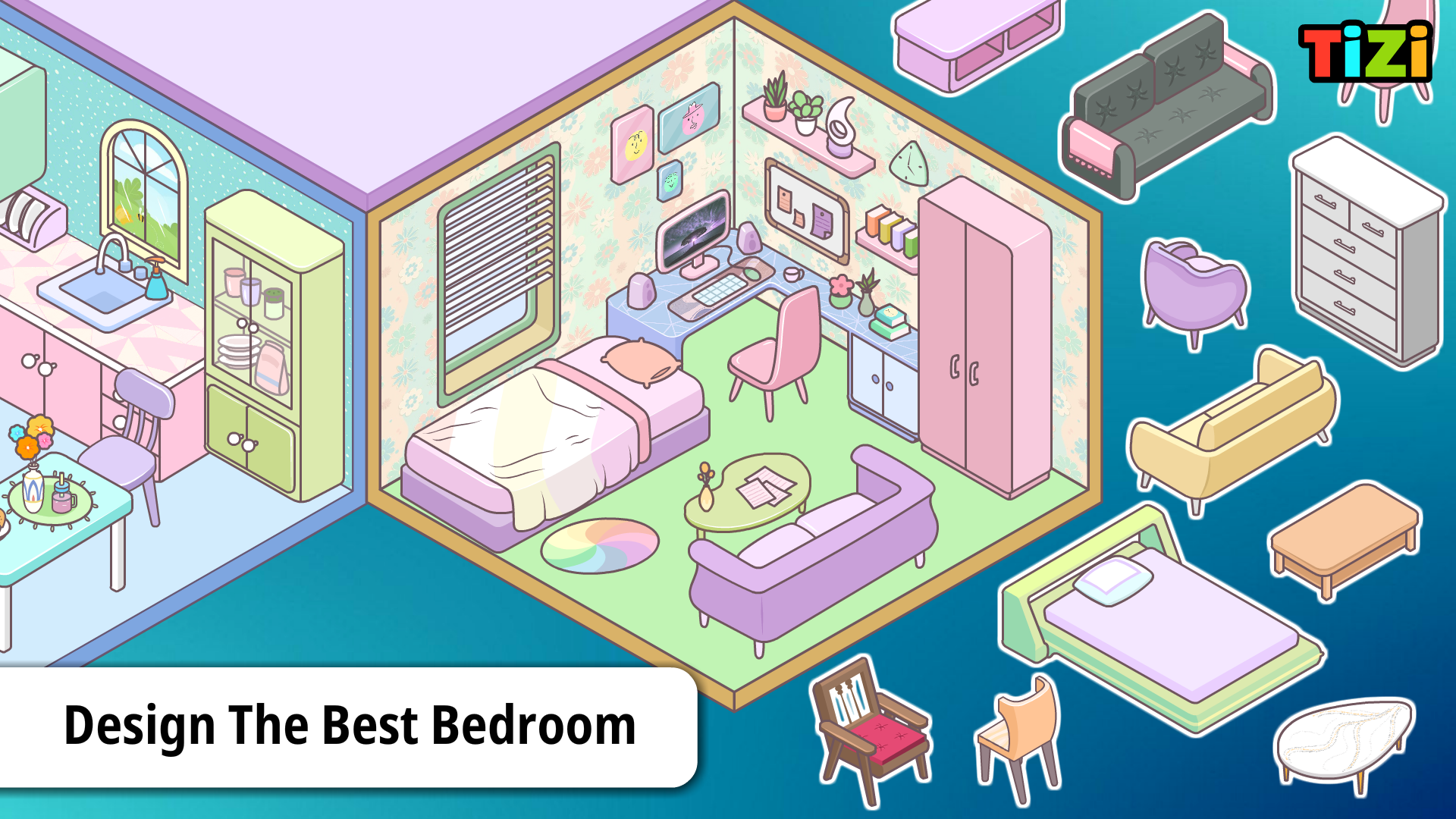 اسکرین شات 2 بازی Tizi Home Interior Design Game