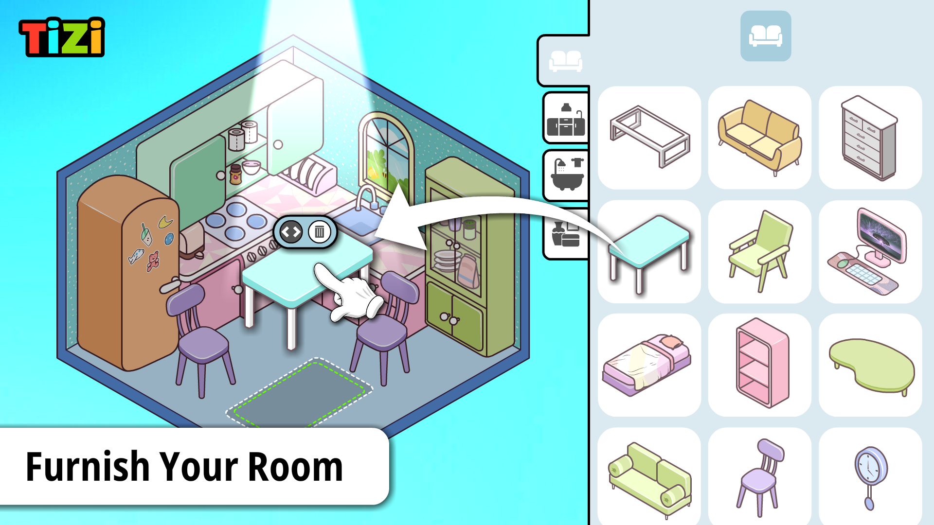 اسکرین شات 4 بازی Tizi Home Interior Design Game