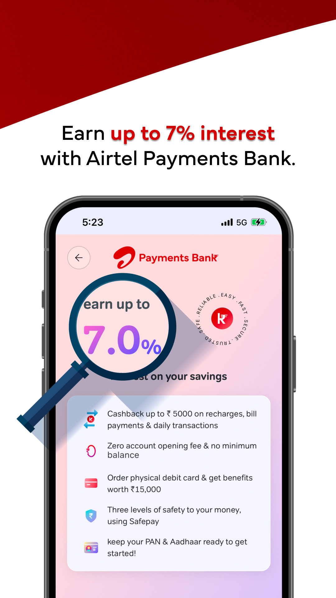 اسکرین شات 6 برنامه Airtel Thanks: Recharge & Bank