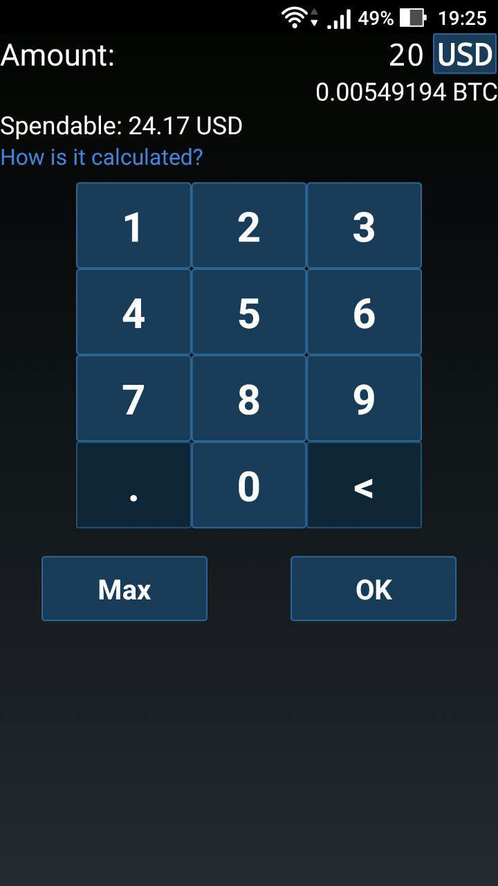 اسکرین شات 3 برنامه Mycelium Bitcoin Wallet