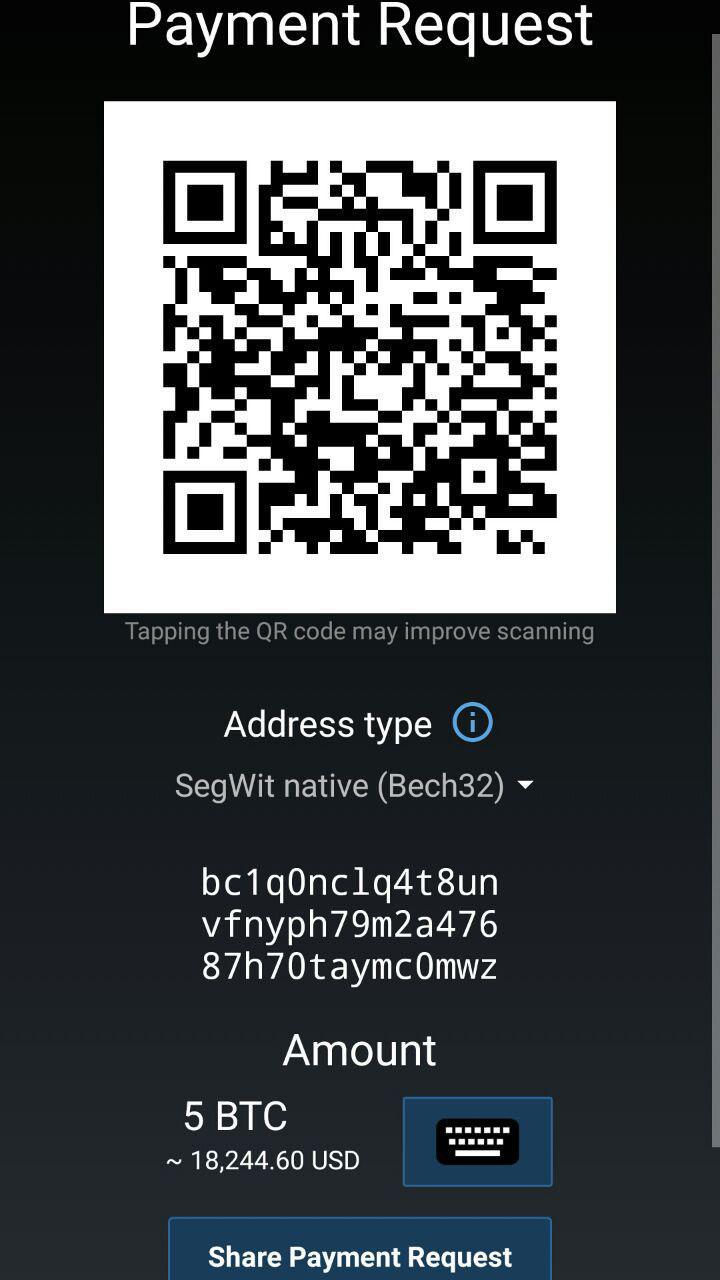 اسکرین شات 4 برنامه Mycelium Bitcoin Wallet