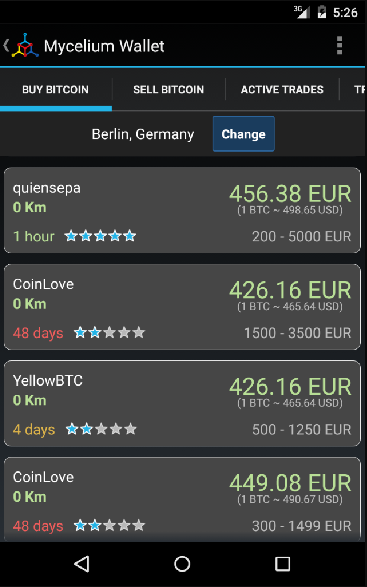 اسکرین شات 8 برنامه Mycelium Bitcoin Wallet